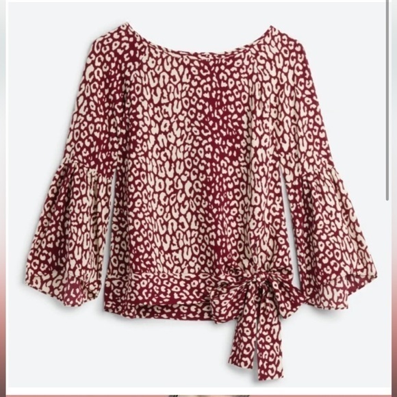 MICHAEL Michael Kors leopard tie blouse size‎ medium - Picture 1 of 11